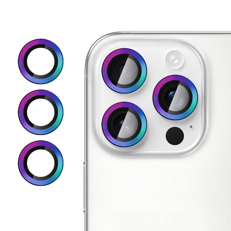 For iPhone 16 Pro Max Kalebol No Flicker Ultra-Thin Individual Camera Lens Tempered Glass Film(Dazzling Colors)