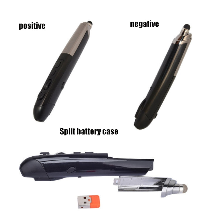 Ratón Inalámbrico Pr-08 1600Dpi 6 Teclas 2.4G Pizarra Electrónica Bolígrafo Multifunción Ppt Flip Pen (Blanco)