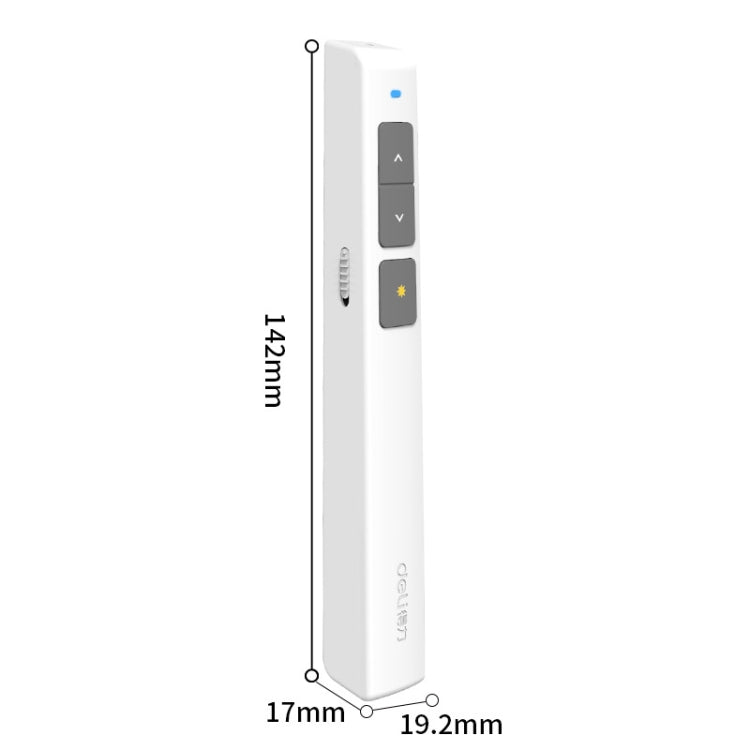 Bolígrafo Recargable Deli 2.4Ghz Laser Page Turning Pen para Proyector de Voz Modelo 2802L