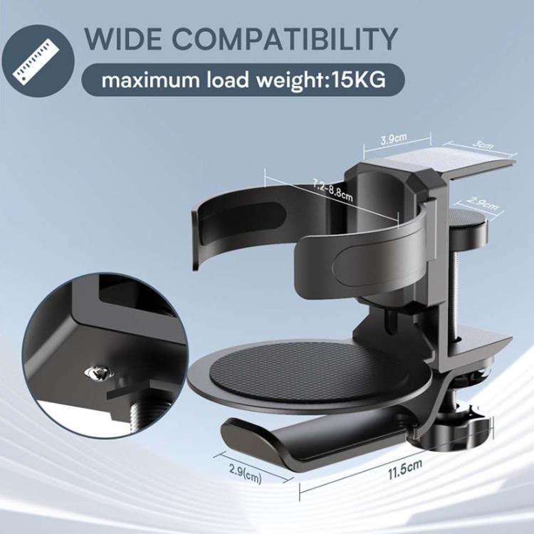 Soporte giratorio para taza y auriculares Hager Monitor (Moonlight Silver)