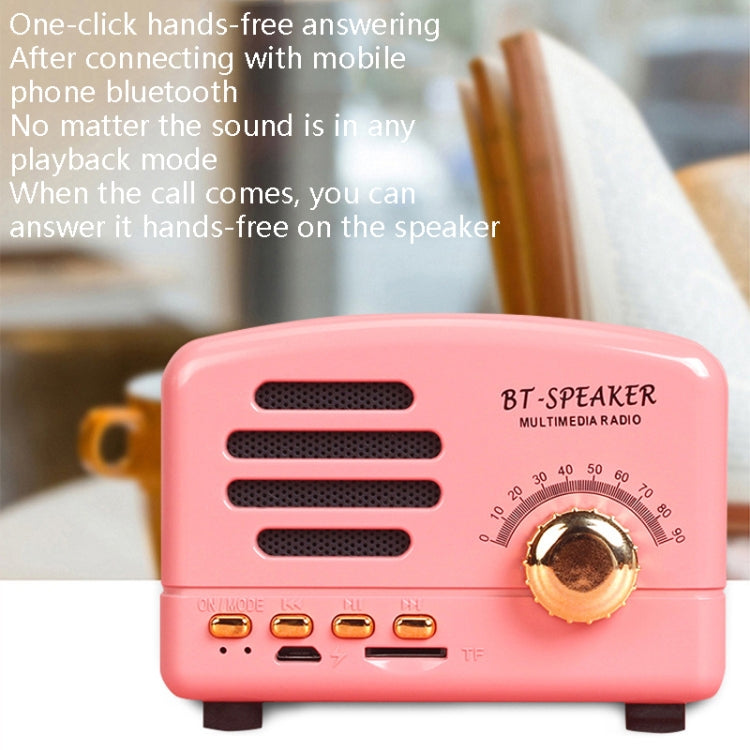 Mini Altavoz Bluetooth Bt01 Retro Radio Portátil Tarjeta TF (Negro)