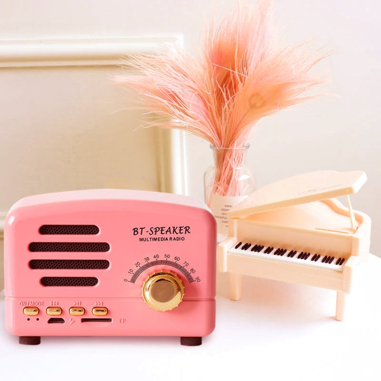Mini Altavoz Bluetooth Bt01 Retro Radio Portátil Tarjeta TF (Negro)
