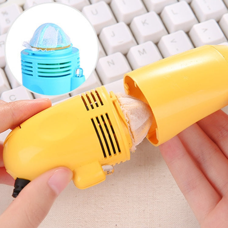 Mini Cepillo de Limpieza de Teclado USB Eliminador de Polvo para Computadora Portátil (Amarillo)