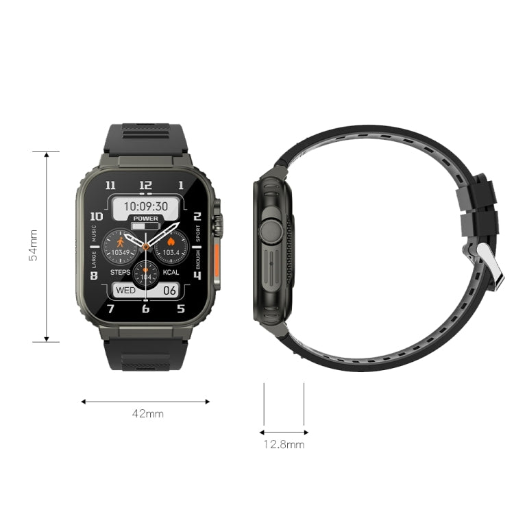 Reloj Inteligente A70 Monitor de Salud 1,96 Pulgadas con Llamada Bluetooth y IP68 (Acero Negro)