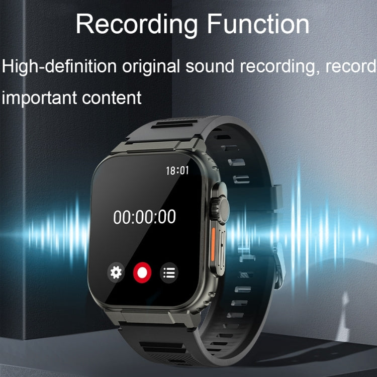 Reloj Inteligente A70 Monitor de Salud 1,96 Pulgadas con Llamada Bluetooth y IP68 (Acero Negro)