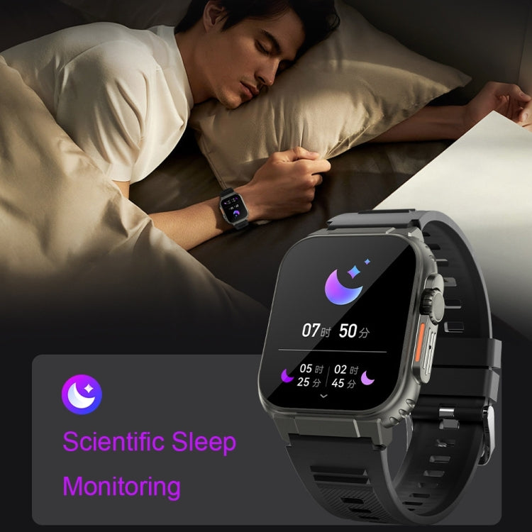 Reloj Inteligente A70 Monitor de Salud 1,96 Pulgadas con Llamada Bluetooth y IP68 (Acero Negro)