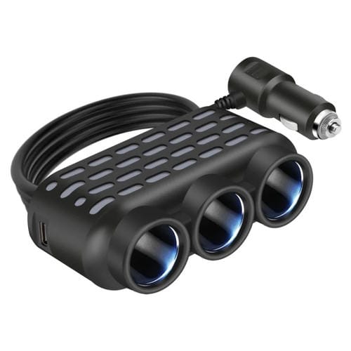 1 A 3 Cargador De Encendedor De Cigarrillos Para Automóvil De 12 V / 24 V Luz Multifunción De Siete Colores (120 W) - MOVILSTORE