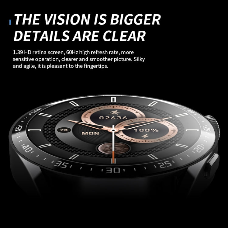 Reloj Inteligente Hw28 con Llamada Bluetooth, Monitoreo Salud, Pago NFC, IP67, 1,39 Pulgadas (Negro)