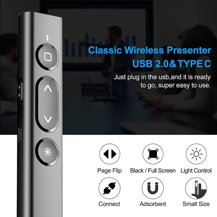 Puntero Láser Infrarrojo Multimedia B2 2,4 Ghz para Conferencias y Ppt Inalámbrico para Pasar Páginas (Blanco)