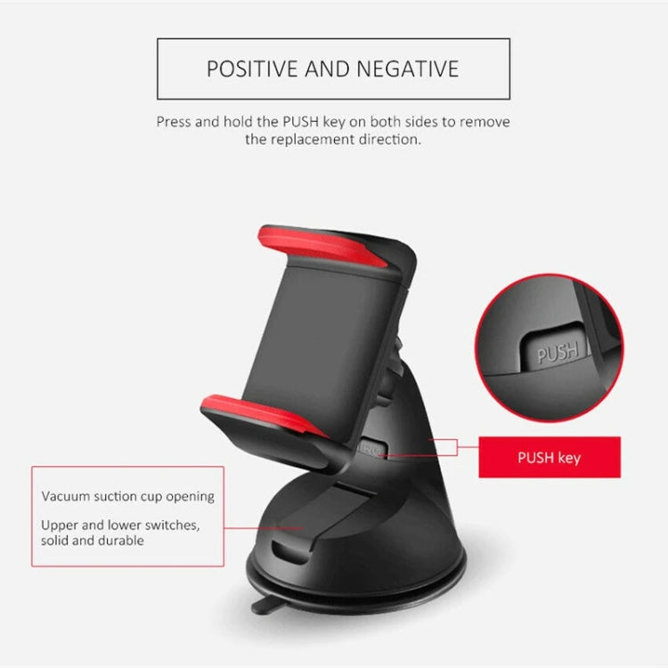 Soporte de Navegación para Coche, Tablero de Instrumentos, Ventosa de Escritorio, Soporte para Teléfono Móvil (Negro y Rojo)