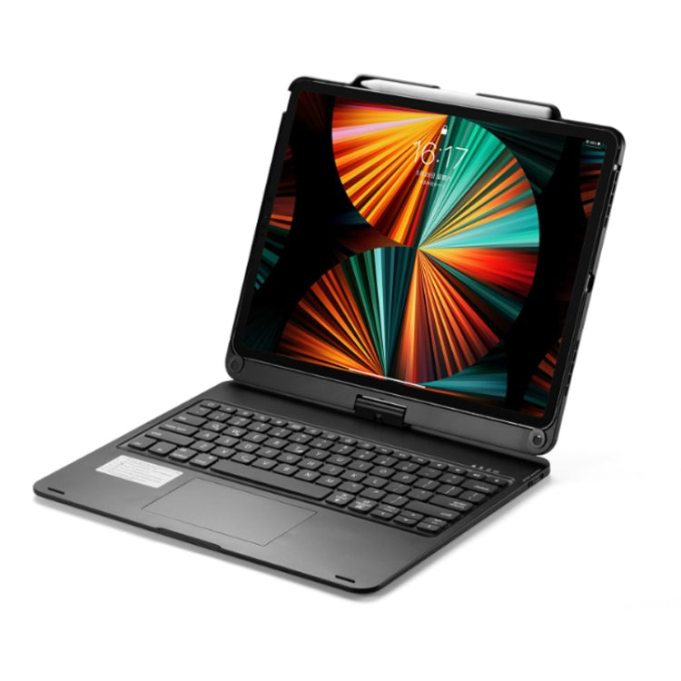 Teclado táctil Bluetooth para iPad Pro 12,9 Pulgadas 2022/2021/2020/2018 con Retroiluminación y Rotación 360 (Negro)