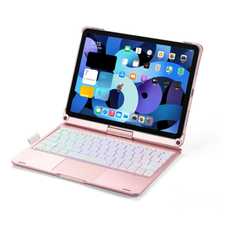 Teclado táctil Bluetooth para tableta iPad Pro 12,9 pulgadas 2022/2021/2020/2018 con retroiluminación y rotación 360 grados (Oro Rosa)