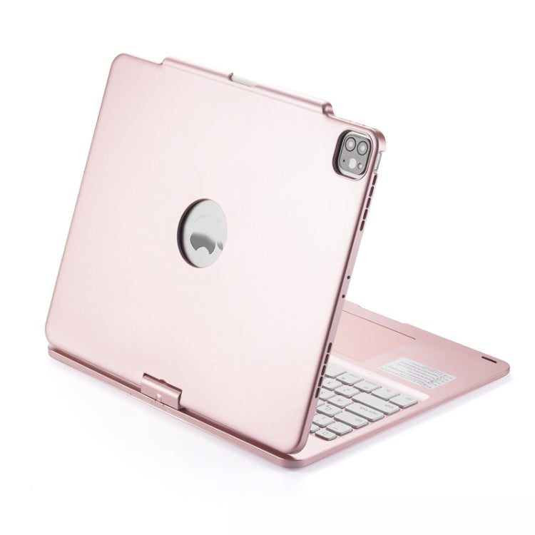 Teclado táctil Bluetooth para tableta iPad Pro 12,9 pulgadas 2022/2021/2020/2018 con retroiluminación y rotación 360 grados (Oro Rosa)