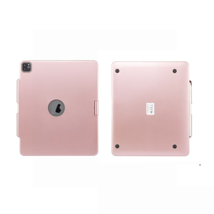 Teclado táctil Bluetooth para tableta iPad Pro 12,9 pulgadas 2022/2021/2020/2018 con retroiluminación y rotación 360 grados (Oro Rosa)