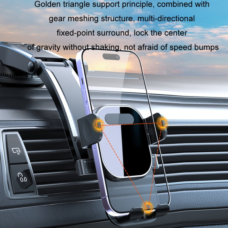 Soporte para Teléfono Móvil con Ventosa para Salpicadero de Coche, con Bloqueo Automático, Estilo: Salida de Aire Negra