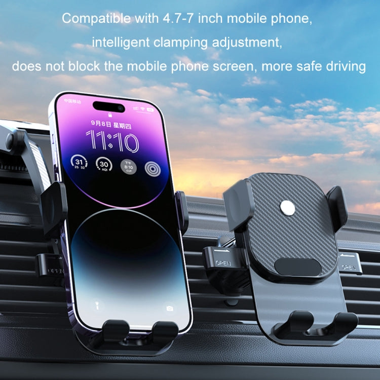 Soporte para Teléfono Móvil con Ventosa para Salpicadero de Coche, con Bloqueo Automático, Estilo: Salida de Aire Negra