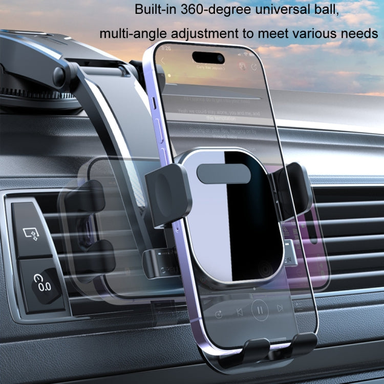Soporte para Teléfono Móvil con Ventosa para Salpicadero de Coche, con Bloqueo Automático, Estilo: Salida de Aire Negra