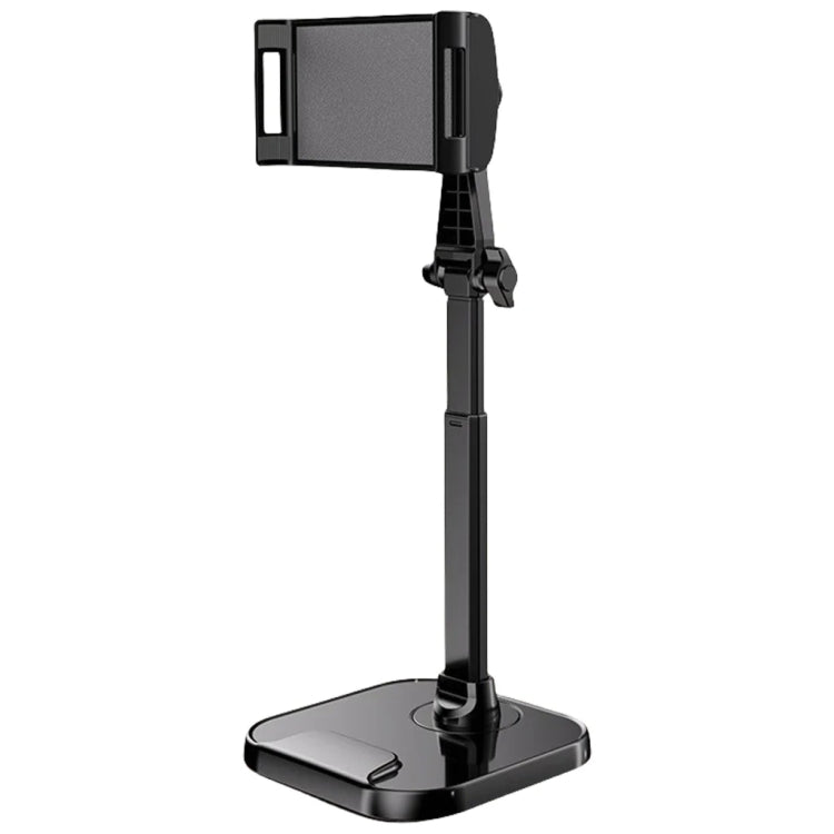 Soporte Retráctil para Escritorio Giratorio con Peso para Teléfono y Tableta (Negro)