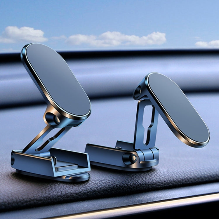 Soporte Magnético Plegable para Teléfono de Coche D11, Soporte Giratorio para Tablero de Instrumentos, Soporte de Navegación para Pegar (Plateado Brillante)