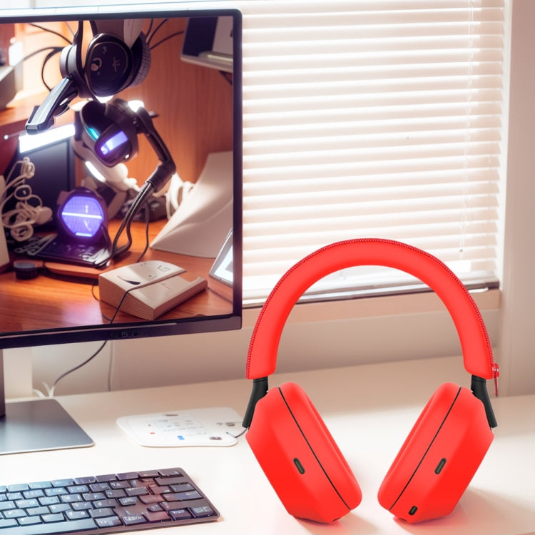 Auriculares Bluetooth Sony Wh-1000Xm5 + Diadema + Funda Protectora para Orejeras (3 En 1 Azul Oscuro)