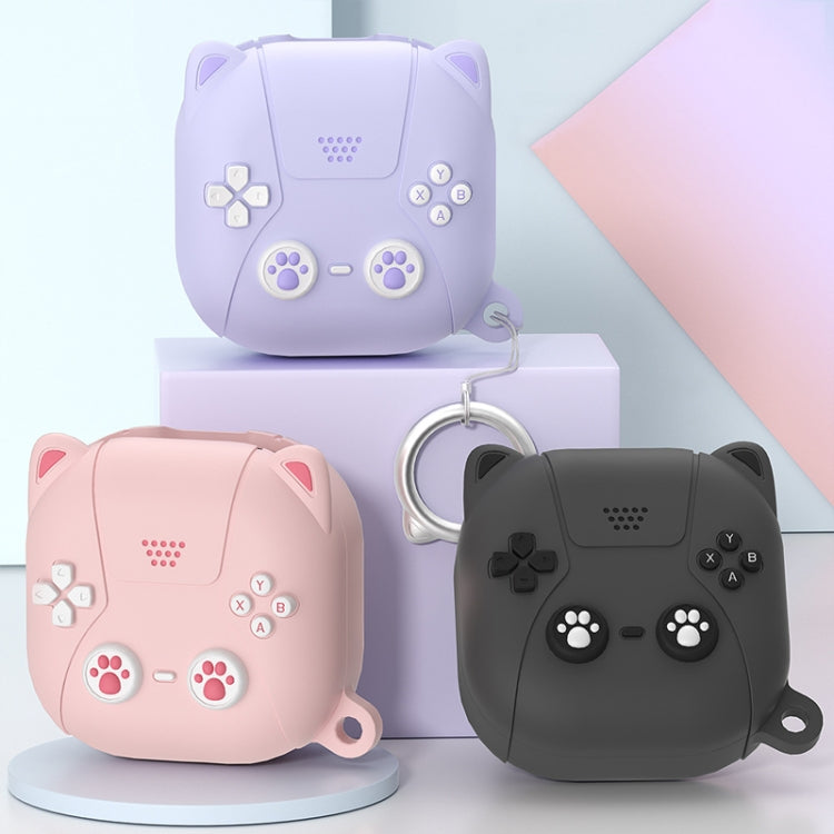 Protector de Auriculares Silicona Samsung Galaxy Buds 2/Live/Pro/2 Pro/Fe (Morado Claro) Diseño Gatos