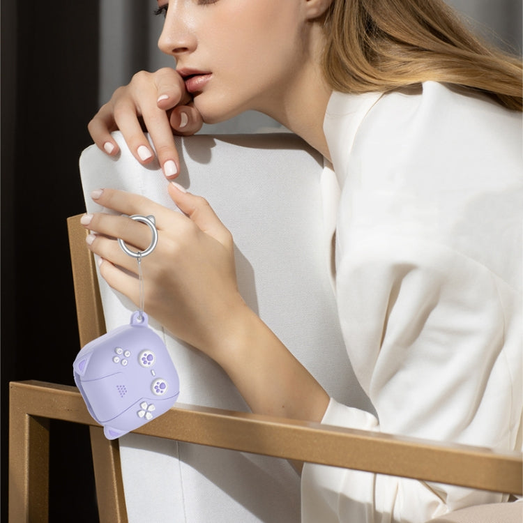 Protector de Auriculares Silicona Samsung Galaxy Buds 2/Live/Pro/2 Pro/Fe (Morado Claro) Diseño Gatos