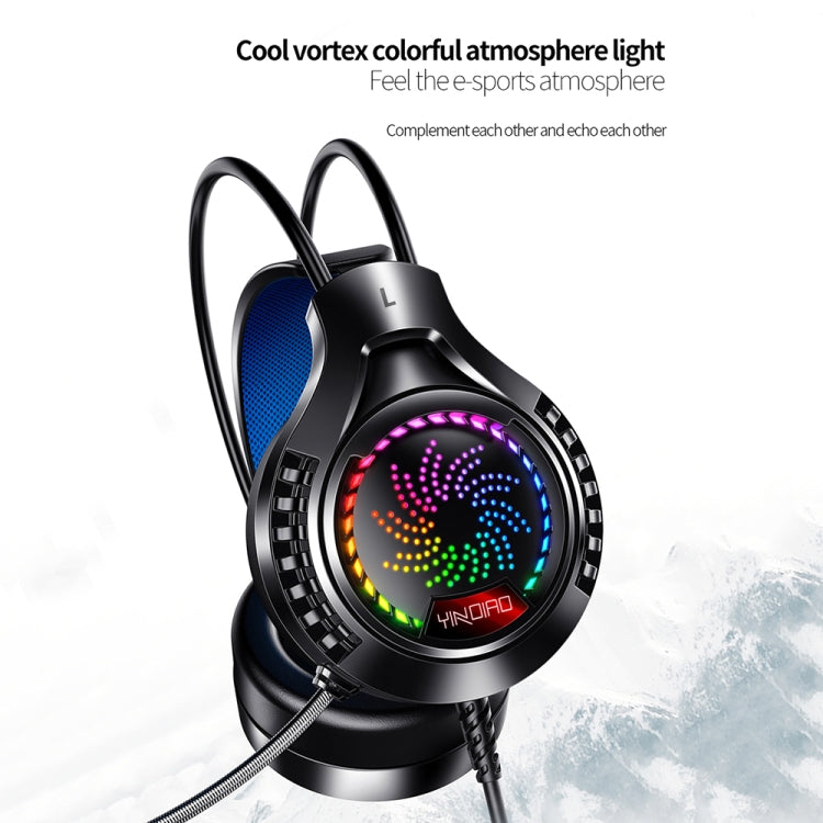 Auriculares con Cable para Ordenador Yindiao Q7 con Luz Colorida, USB para Juegos, Tarjeta de Sonido USB 7.1 (Rosa)