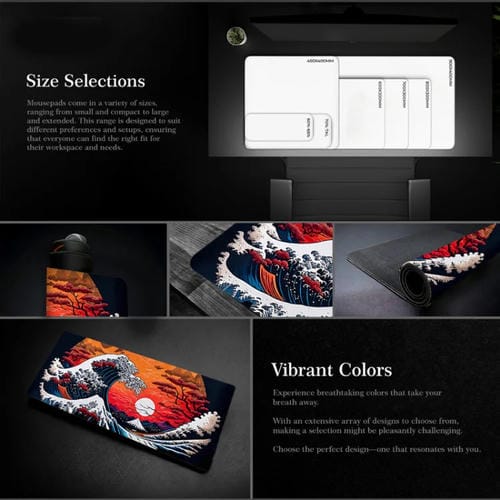 Alfombrilla de Ratón Big Wave 300 x 800 x 2 mm Goma Antideslizante para Juegos