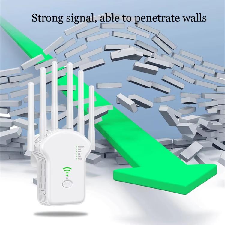 Repetidor Amplificador de Señal WIFI Banda Dual Urant U13 1200 Mbps 2,4G/5G con Enchufe Europeo (Blanco)