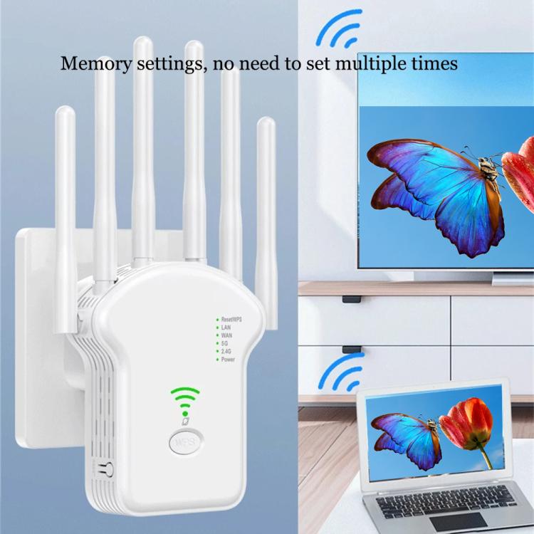 Repetidor Amplificador de Señal WIFI Banda Dual Urant U13 1200 Mbps 2,4G/5G con Enchufe Europeo (Blanco)