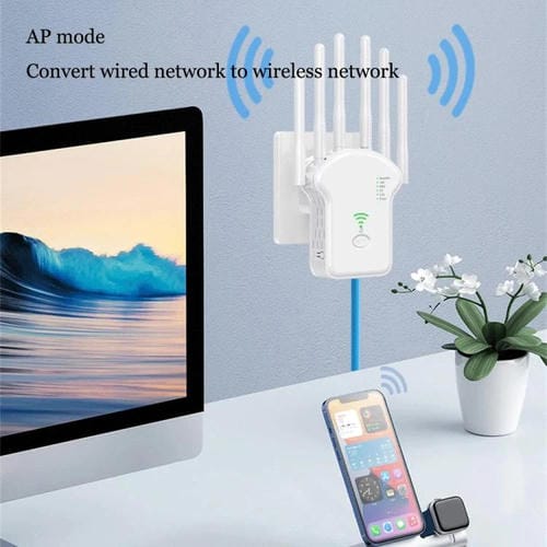 Repetidor Amplificador de Señal WIFI Banda Dual Urant U13 1200 Mbps 2,4G/5G con Enchufe Europeo (Blanco)