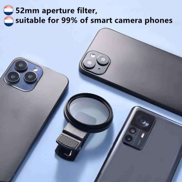 Filtro CPL 52mm con Clip para Lente de Teléfono Móvil