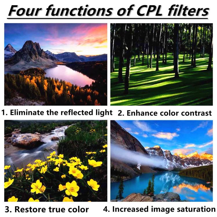 Filtro CPL 52mm con Clip para Lente de Teléfono Móvil
