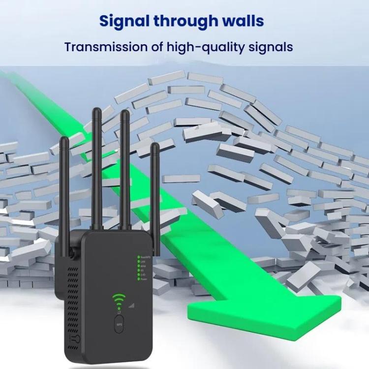 Repetidor Inalámbrico Urant U10 1200 Mbps 2,4 GHz 5,8 GHz Amplificador Señal WIFI 4 Antenas Enchufe Europeo (Blanco)