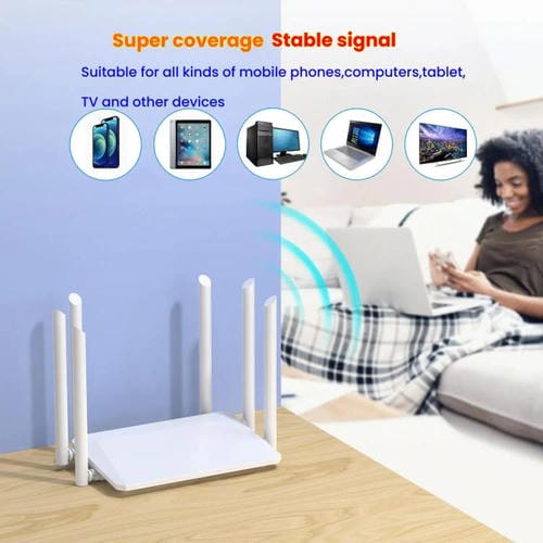 Enrutador Inalámbrico Urant 1200 Mbps Punto de Acceso con Antena 6 x 5 dB y Enchufe Europeo