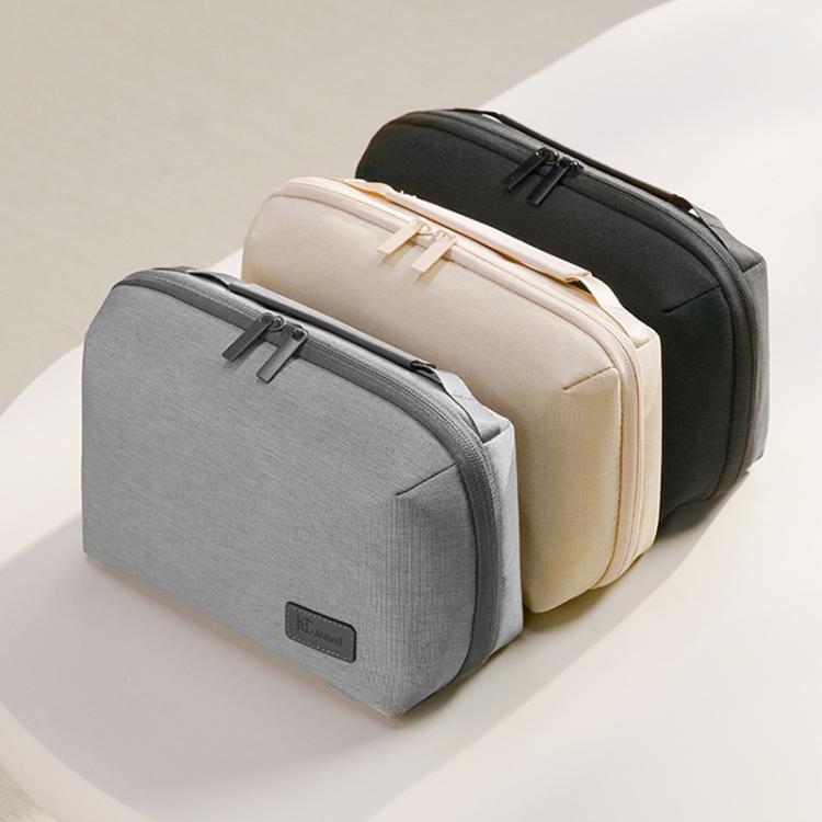 Bolsa de almacenamiento Rpet doble capa organizador de cables y auriculares Bluetooth (Gris)