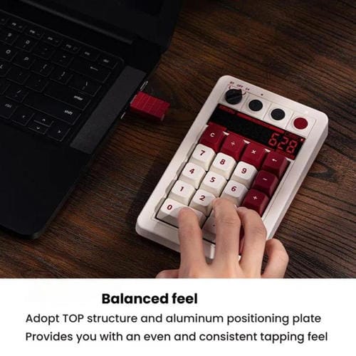 Teclado Numérico Mecánico 8Bitdo Retro18 para Ordenador con Conexión Trimodo 2 En 1 (Gris Claro)