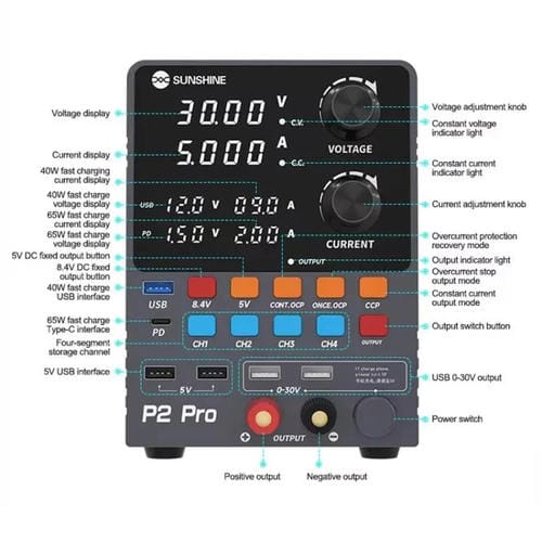 Régulateur de tension CC Sunshine P2 Pro 330W Alimentation intelligente toroïdale Sortie 30V 5A Outil de réparation