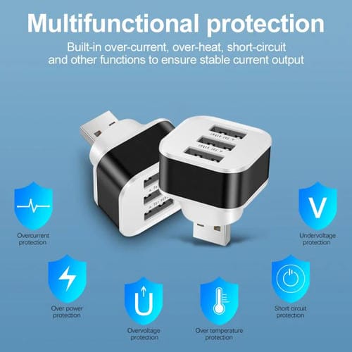 Expansor de 3 Puertos USB 2.0 Hub (Plateado)