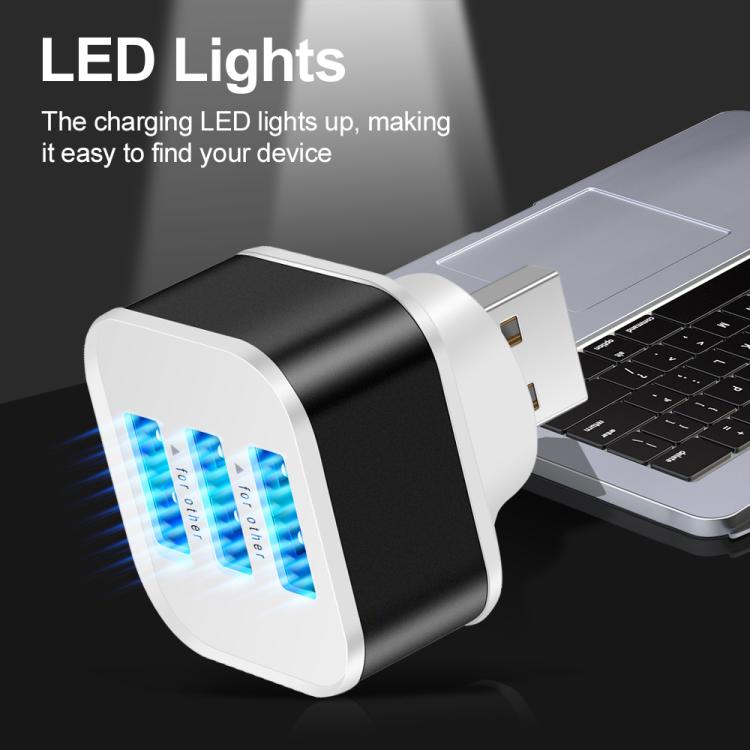 Expansor de 3 Puertos USB 2.0 Hub (Negro)