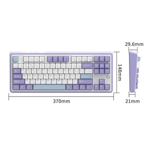 Teclado Mecánico Inalámbrico Bluetooth Ajazz Ak870 Trimodo para Juegos con Interruptores En Caliente Personalizados y RGB (Flying Fish Axis Blue Gradient)