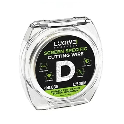 Alambre de Acero Luowei 500 M Cortar Pantallas de Celulares Diámetro 0,035mm (Gris)