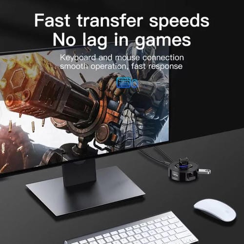 Concentrador de Expansión Mindpure US018 USB 2.0 de 4 Puertos para Ordenador, Longitud 0,5 m (Blanco)