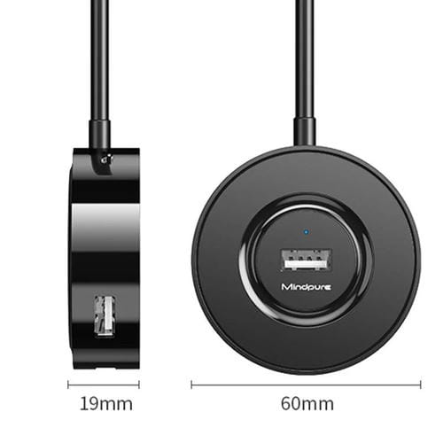 Concentrador de Expansión Mindpure US018 USB 2.0 4 Puertos para Ordenador 1 m (Negro)