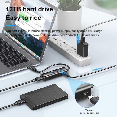 Estación de Acoplamiento Mindpure US023 1,5 m Concentrador Tipo C a 4 Puertos USB 3.0