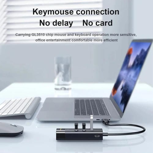 Estación de Acoplamiento Mindpure US023 con Concentrador Tipo C a 4 Puertos USB 3.0 de 0,3 M