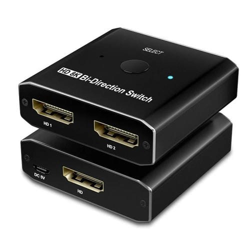 Conmutador Bidireccional Pway S6203H 8K 60 Hz con 2 Entradas y 1 Salida Compatible con HDMI