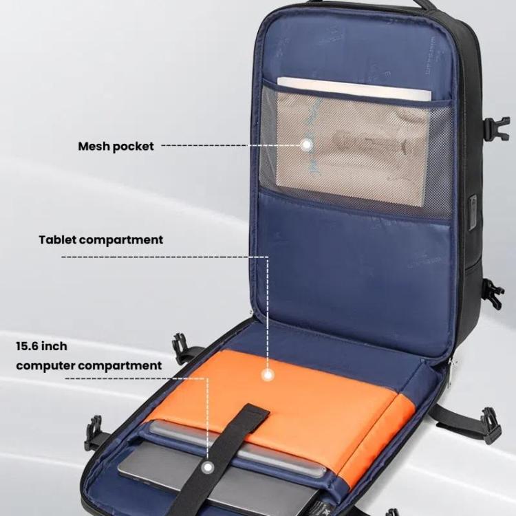Mochila Antirrobo Wiersaam para Portátil 15,6 Pulgadas con Puertos de Carga USB y Tipo C (Negra)