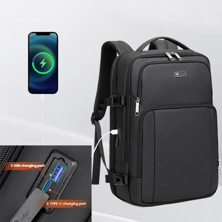 Mochila Antirrobo Wiersaam para Portátil 15,6 Pulgadas con Puertos de Carga USB y Tipo C (Negra)