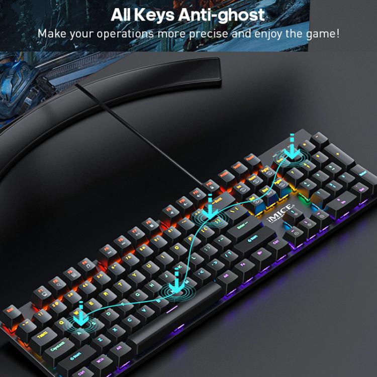 Teclado mecánico iMICE GK-600 para juegos con cable USB RGB carcasa metal